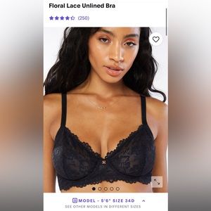 SAVAGE X FENTY Floral Lace Unlined Bra 32D